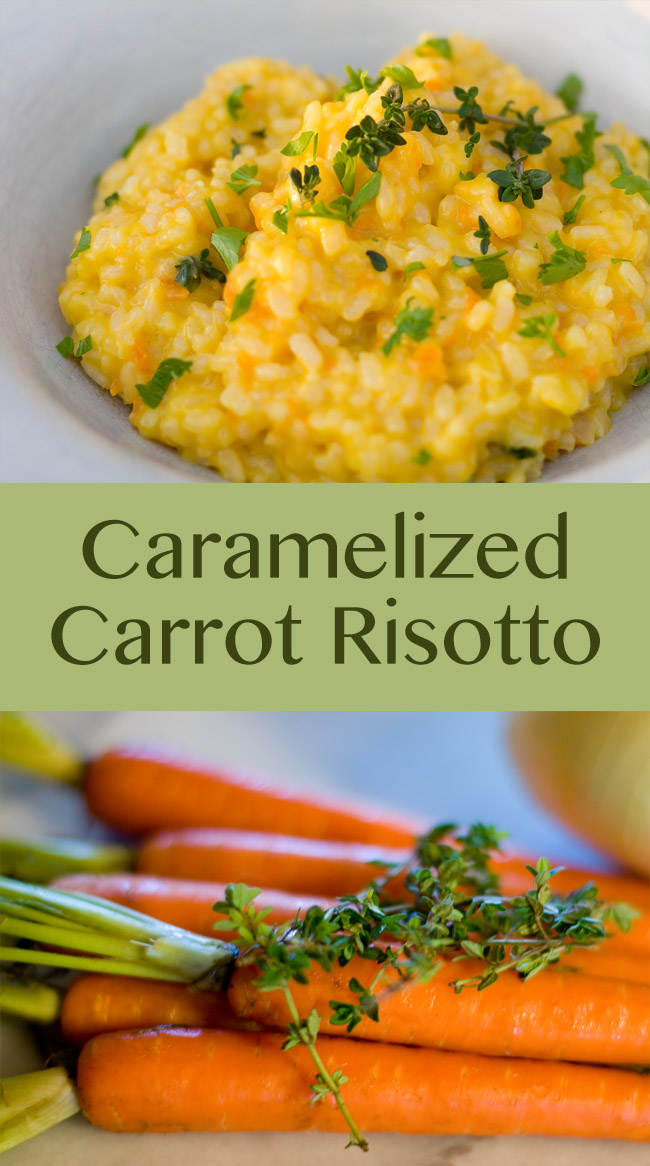 spring caramelized carrot risotto