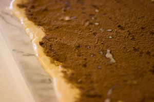 Cinnamon Rolls with Vanilla Icing before baking cinnamon filling