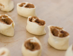 Cinnamon Rolls with Vanilla Icing before baking