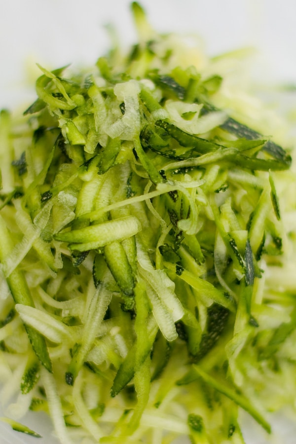 a pile of shredded zucchini.
