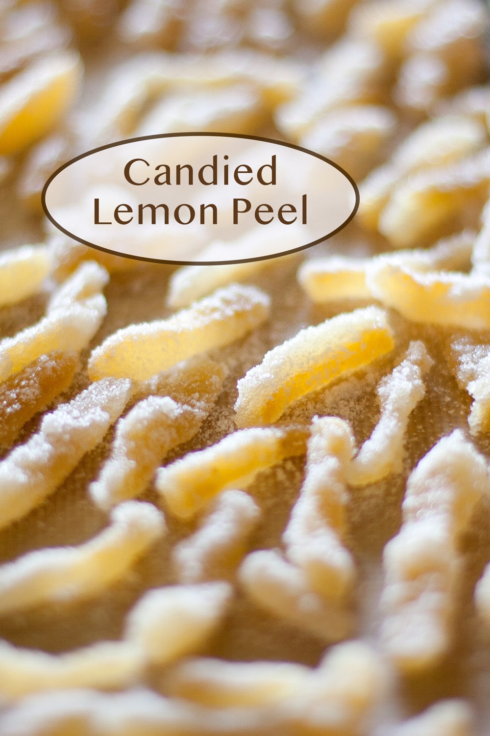 candied lemon peel on a silicone mat.