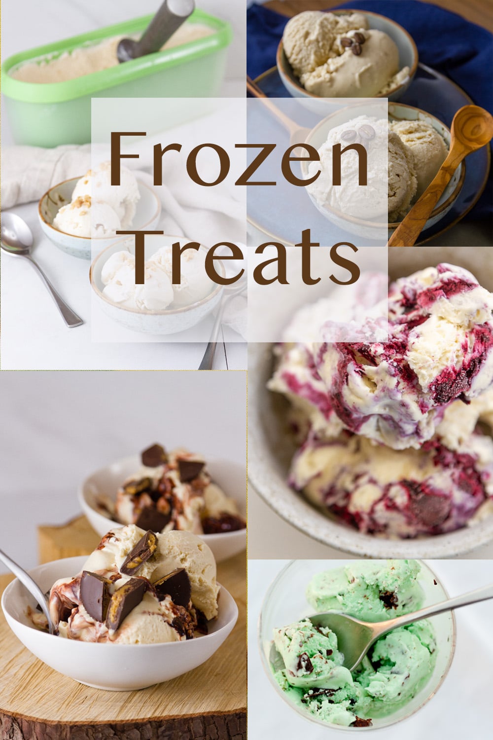 a collage of frozen treat images with the title in the middle.
