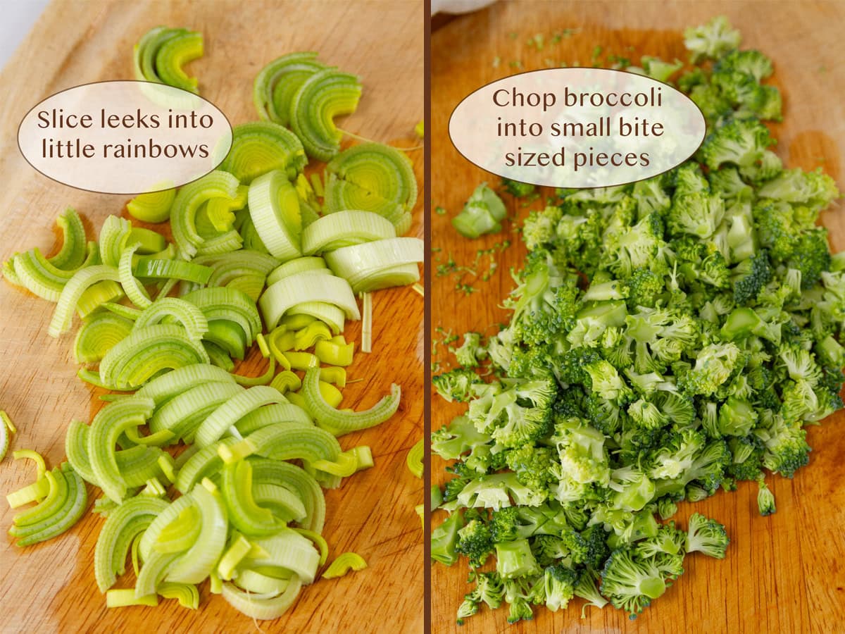chopping veggies.