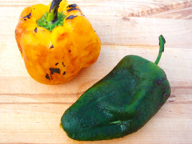 The skins have been removed from the peppers, and they're ready to be sliced or chopped Cooking Basics &ndash; Roast a Chili Pepper