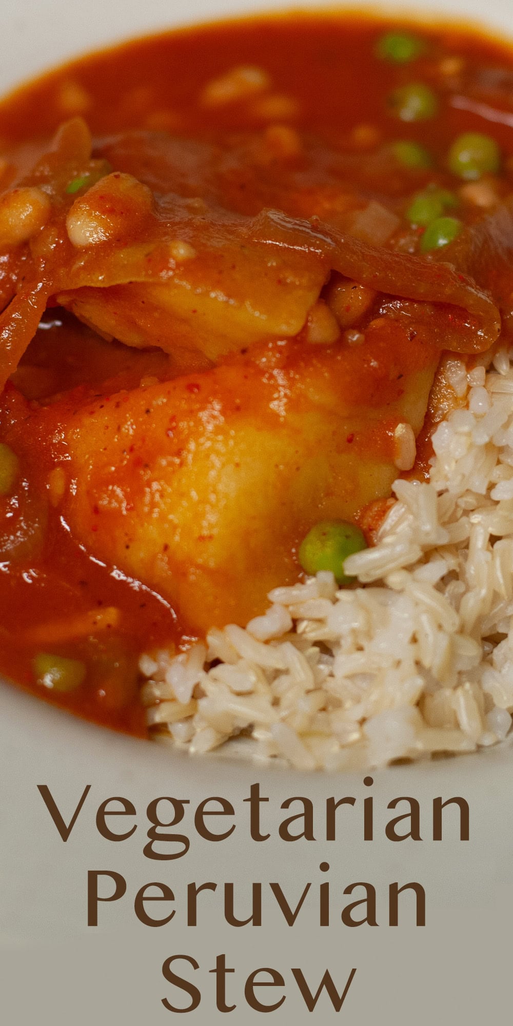 stew in red sauce in a bowl with rice.