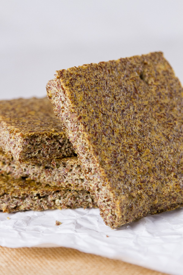 Gluten-Free Baking & Baked Goods: Flax Seed Bread a high protein, low carb bread with a great texture a stack of slices of Flax seed bread
