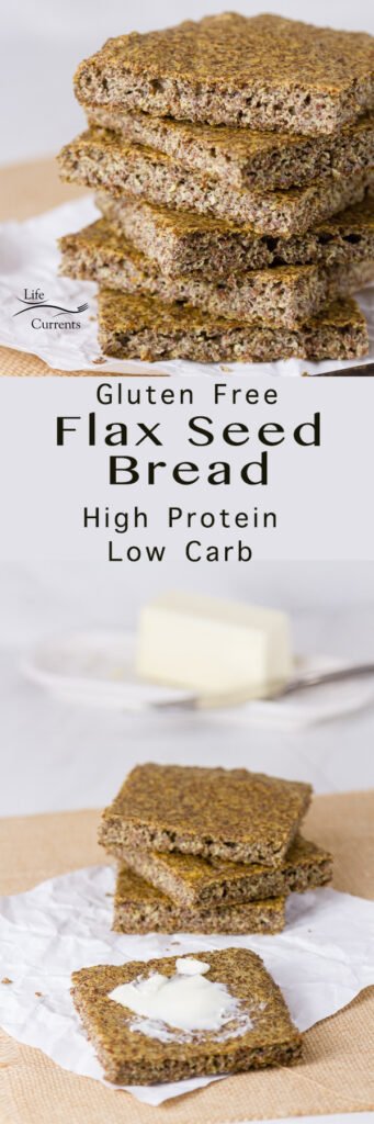 Gluten-Free Baking & Baked Goods - Flax Seed Bread - Non Wheat Focaccia Recipe gluten free, high protein, low carb, easy to make Gluten free flax seed bread high protein low carb long pin for pinterest with two images and a title for Gluten-Free Baking & Baked Goods