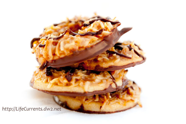 4 cookies stacked on top of each other.