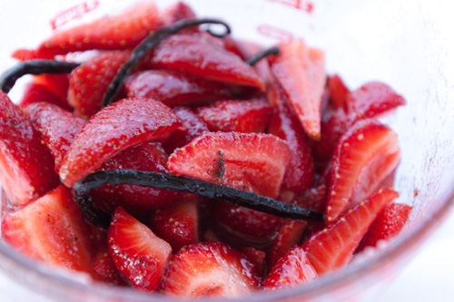 berries with vanilla beans.