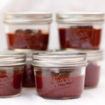 small jars of homemade ketchup.