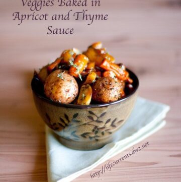 Veggies Baked in Apricot and Thyme Sauce is a great healthy side dish that's welcome on any family dinner table! Life Currents http://lifecurrentsblog.com