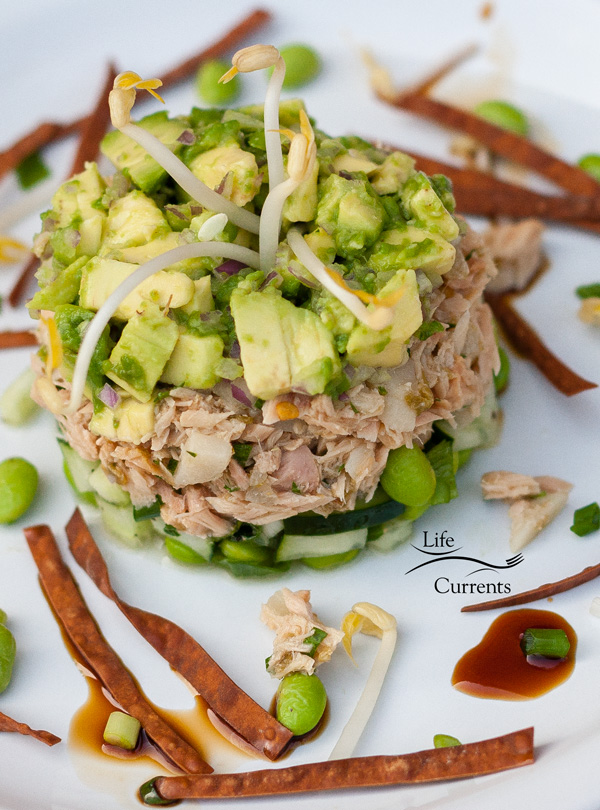 Island Trollers Albacore Tuna Tower a beautiful, yet easy to make appetizer