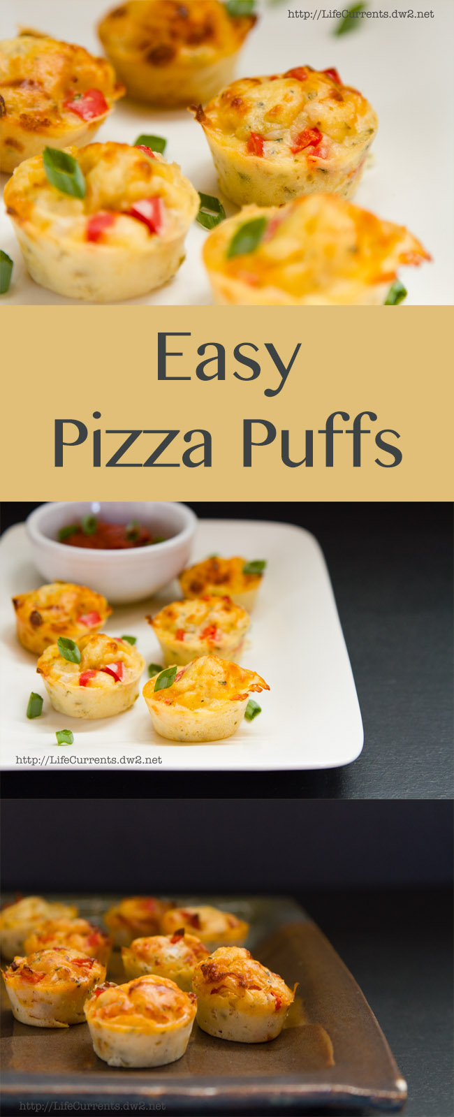 three images of appetizer bits made into a collage for Pinterest, title in the middle.