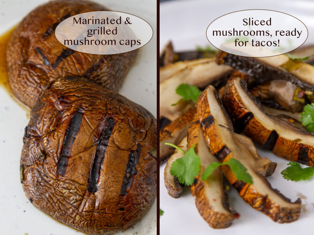 grilled mushrooms and then sliced.