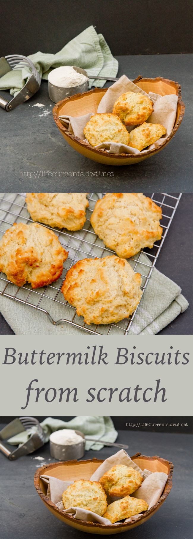 Fresh Buttermilk Biscuits from scratch long pin for Pinterest