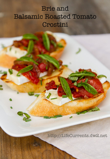 Brie and Tomato Crostini  #appetizer #snack #toast