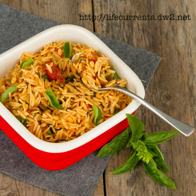 Orzo Pasta with Balsamic Tomatoes and Basil | Life Currents https://lifecurrentsblog.com