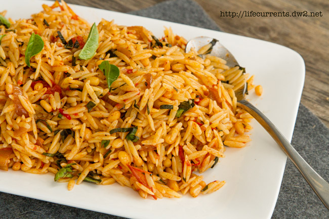 Orzo Pasta with Balsamic Tomatoes and Basil | Life Currents https://lifecurrentsblog.com