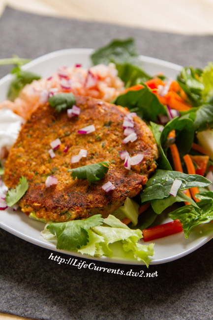 Southwestern Falafel with Easy Spanish Rice and Green Salad by Life Currents https://lifecurrentsblog.com