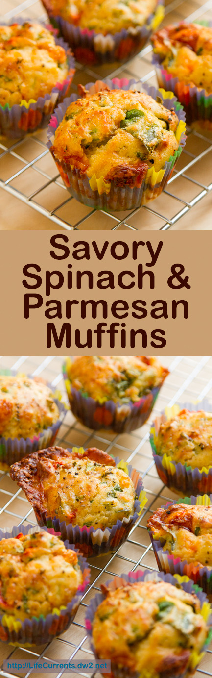 two images of savory muffins with the title in the middle