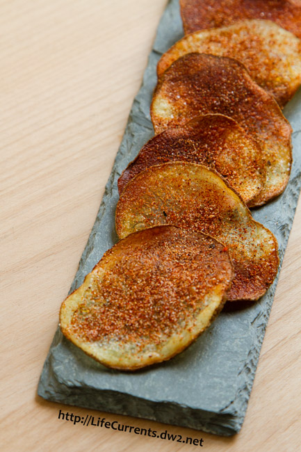 Homemade Baked Potato Chips featured recipe for BBQ Potato Chips