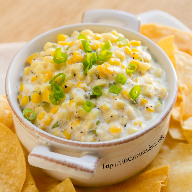 Crock Pot Corn Dip is a creamy dreamy (and easy) dip to make for your next party. Your guests won't be able to stop eating it! http://lifecurrentsblog.com