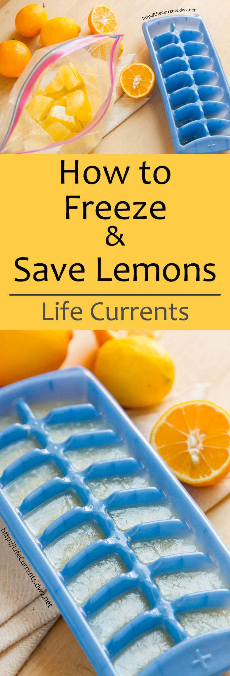 How to Freeze and Save Lemons by Life Currents. A super easy way to have fresh lemon juice all the time!