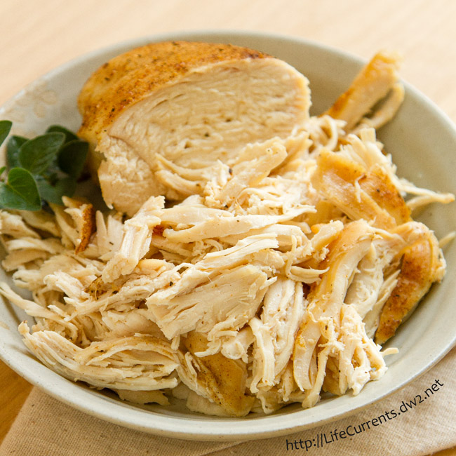 Brined and Roasted Chicken from Life Currents is a simple and delicious way to cook chicken. Shred it for tacos or stews. Chop it for little ones. Add it to a quesadilla or a sandwich. 