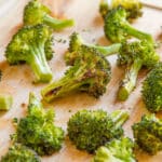 pieces of broccoli that have been cooked on the grill.