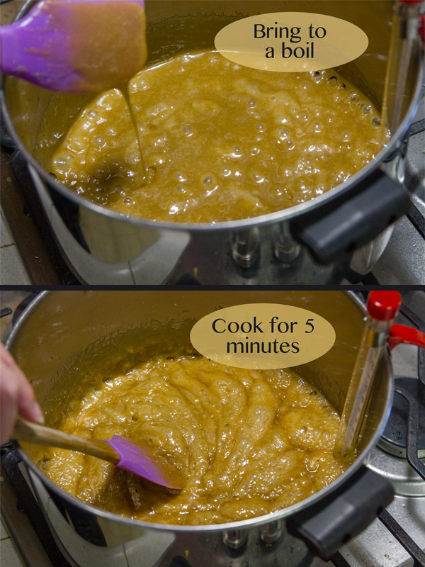 boiling the caramel