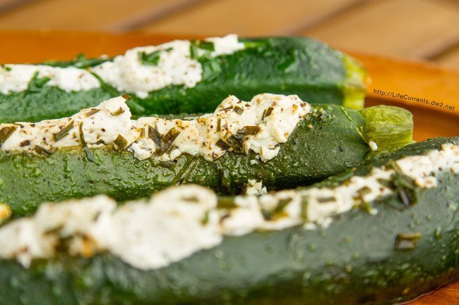 Grilled Stuffed Zucchini - Stuffed Zucchini grilled to veggie perfection! 