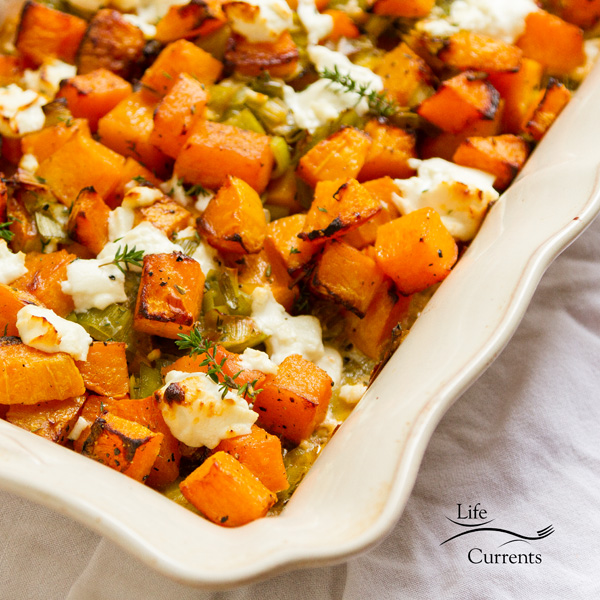 Butternut Squash Gratin Casserole top down square crop