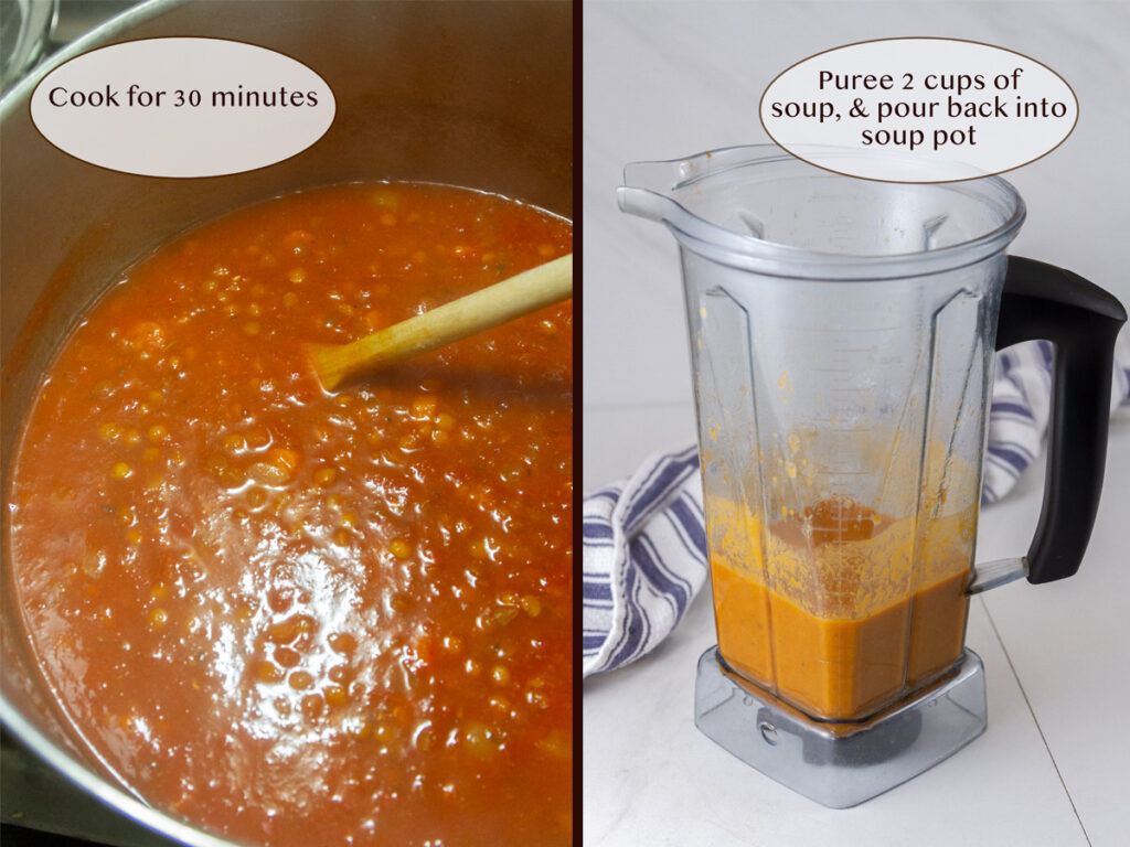 how to make soup, cooked soup and in a blender.