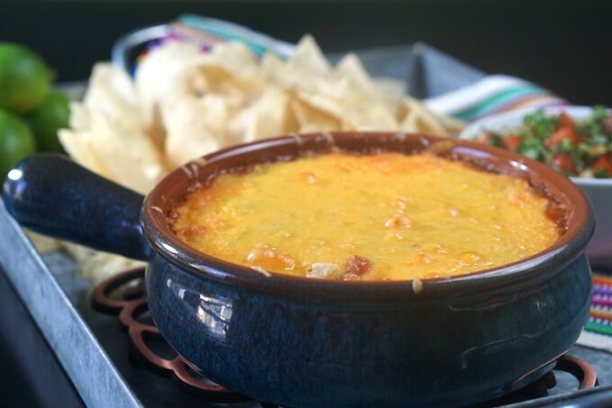 October is Tailgating Snacks Month 2016 - Easy Cheesy Salsa Bean Dip