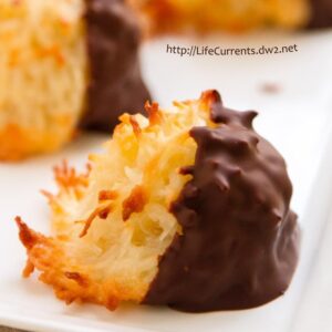 October is Tailgating Snacks Month 2016 - Chocolate Dipped Coconut Macaroons - These are definitely one of my favorite cookies - crunchy toasted exterior with a chewy soft inside