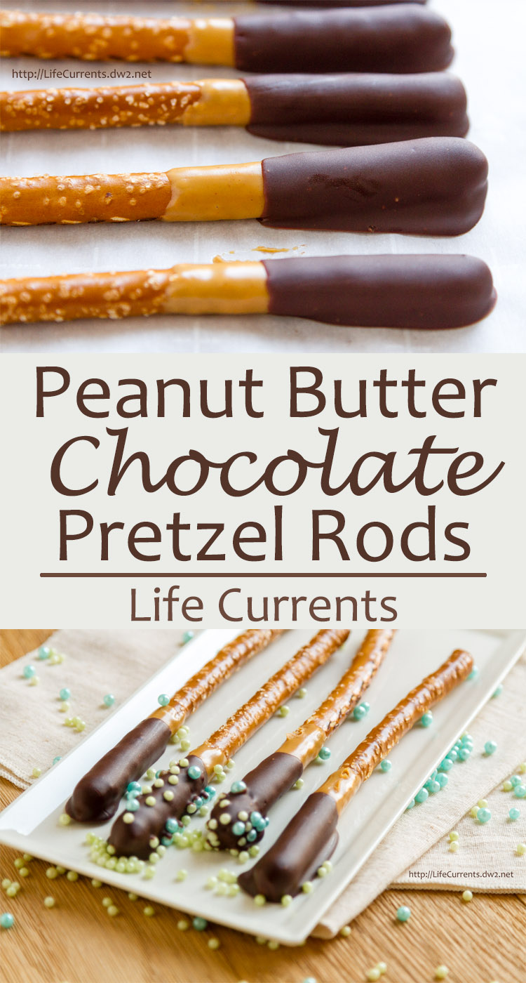 Chocolate Peanut Butter Pretzel Rods for choctoberfest 2016 and Tailgating Snacks Month are a fun dessert snack that everyone young and old will love
