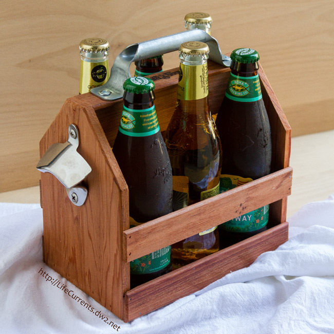 Beer and Pizza Night with a recipe for Easy Garlic and Herb Pizza - Wooden Beer Caddy 