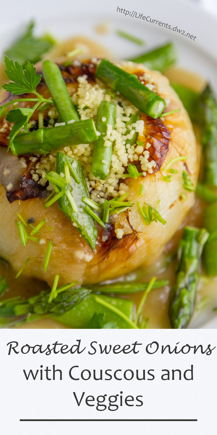 Roasted Sweet Onions with Couscous and Veggies {a tribute to Charlie Trotter}