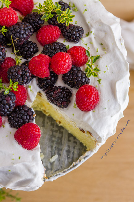 Fragrant Jasmine Rice Cake - pretty gluten-free celebration cake with its fragrant cardamom and lime scented rice pudding insides all crowned with lime whipped cream and fresh berries - the perfect dessert or breakfast 