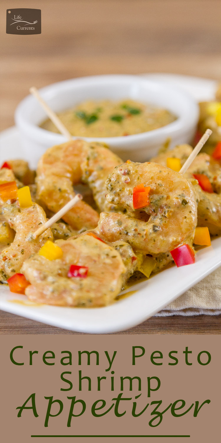 Creamy Pesto Shrimp Appetizer Recipe is super quick & easy & really delicious! 