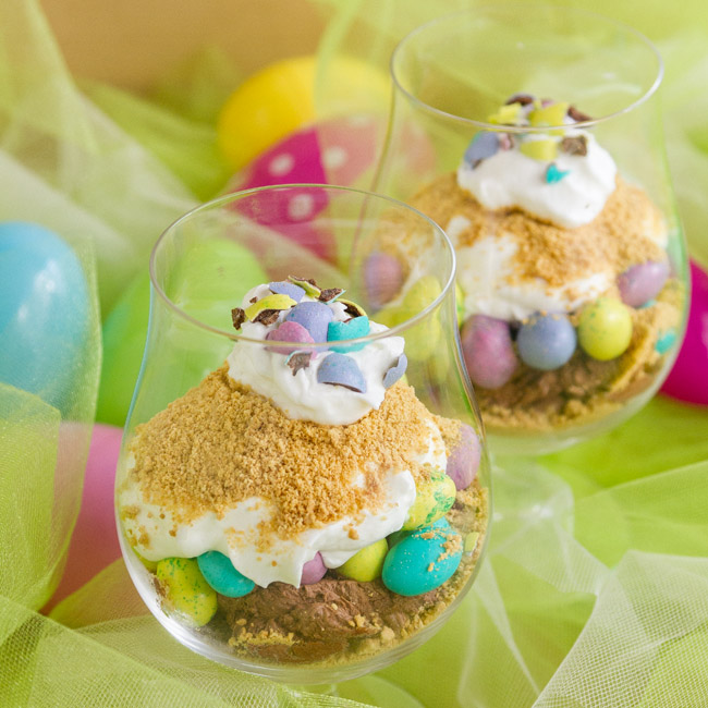 Easy M&Ms Easter Individual Parfaits