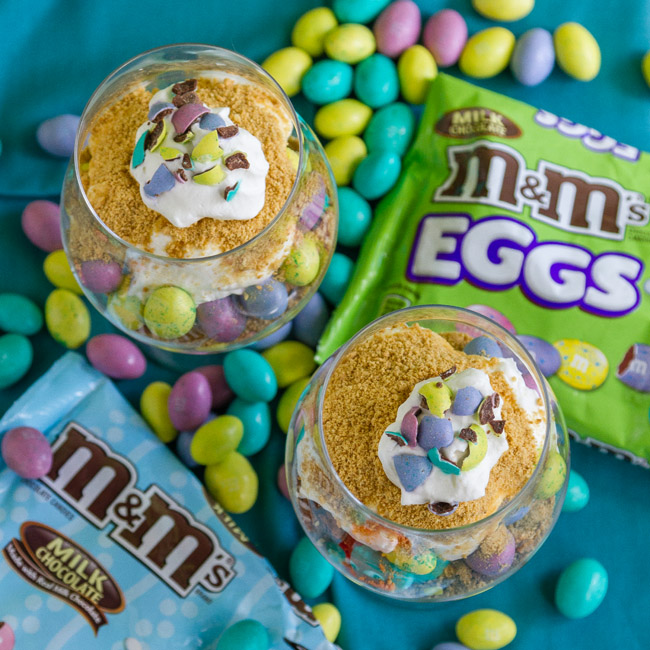 Easy M&Ms Easter Individual Parfaits