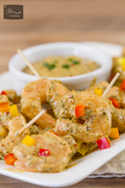 Creamy Pesto Shrimp Appetizer Recipe grocery bargains discount grocery grocery store organics #GroceryOutlet #ad #GoGroceryOutlet #wine #organic 