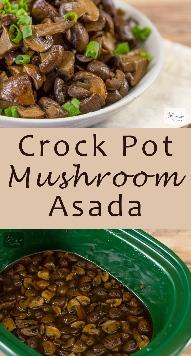 Crock Pot {or Slow Cooker} Mushroom Asada or Hongos Asada in Spanish are vegan, vegetarian, gluten-free, and perfect for Cinco de Mayo or any Taco Tuesday!
