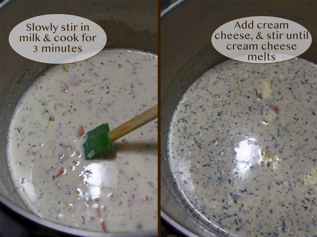 how to make this casserole: added milk then the cream cheese.