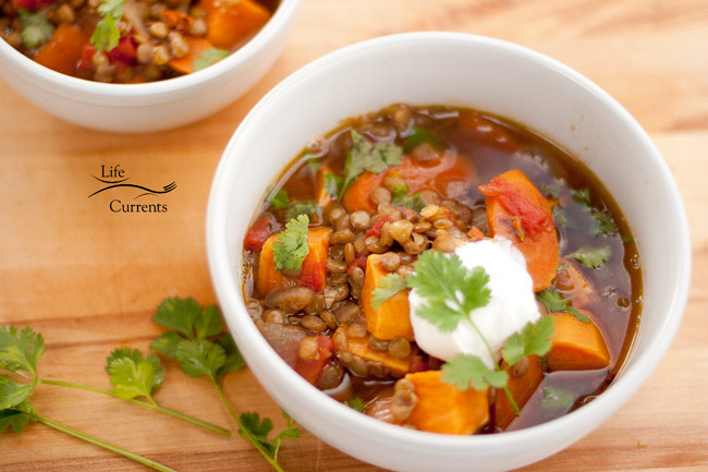 Lentil and Sweet Potato Stew - I love a good healthy and easy meal. 