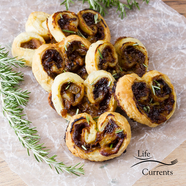 Blue Cheese, Fig, and Caramelized Onion Palmiers appetizer recipe 