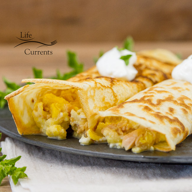 Tuna, Egg, and Cheese Crepes recipe - simple homemade goodness