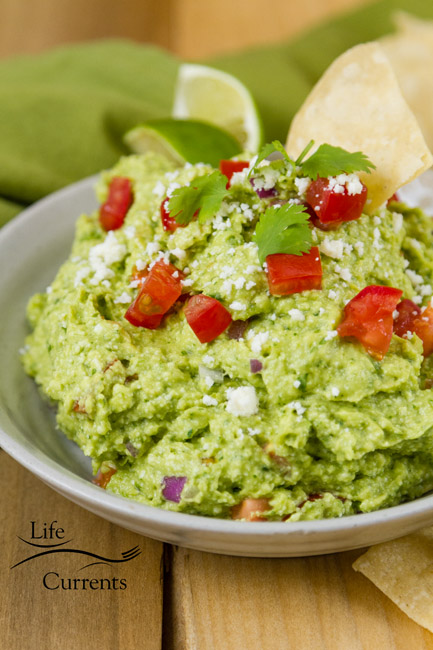 Mexican Avocado Cotija Dip It&rsquo;s guacamole, but kicked up a couple notches, making it an impressive and fancy dip that&rsquo;s perfect for entertaining.