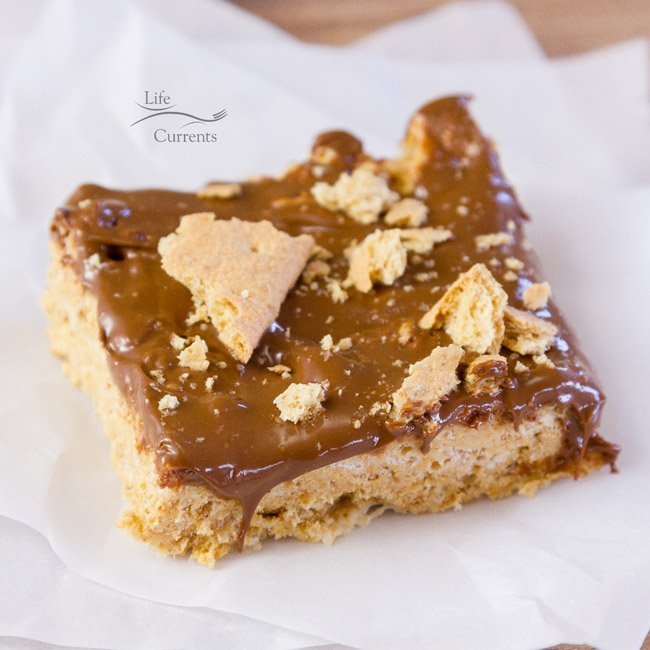 S'mores Krispie Treats - perfect fun for any party, potluck, or gathering. Kids and adults are all going to love these! 